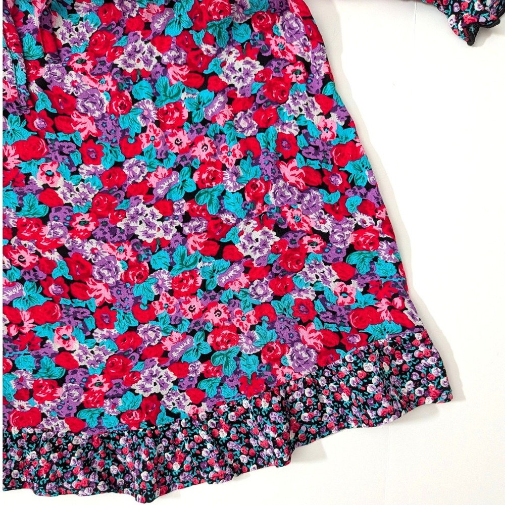 RIXO for‎ Target Floral Mini Dress Ruffle Puff Sleeve Cottagecore Size 4 - Picture 7 of 14